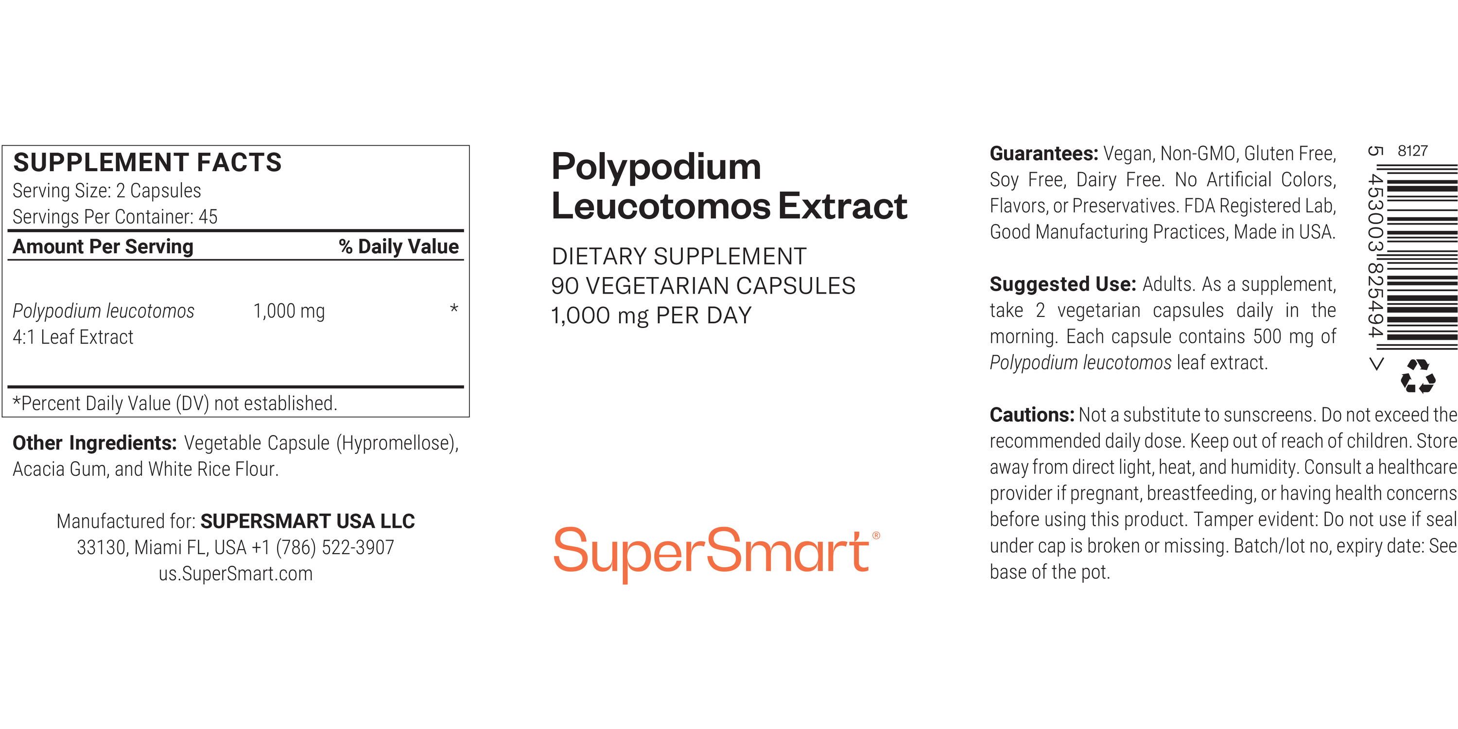 Polypodium Leucotomos Extract Supplement