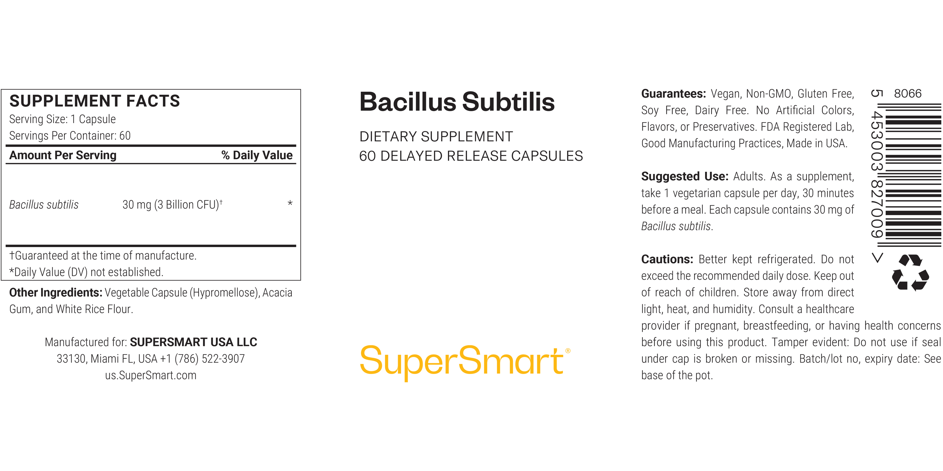 Bacillus Subtilis Supplement