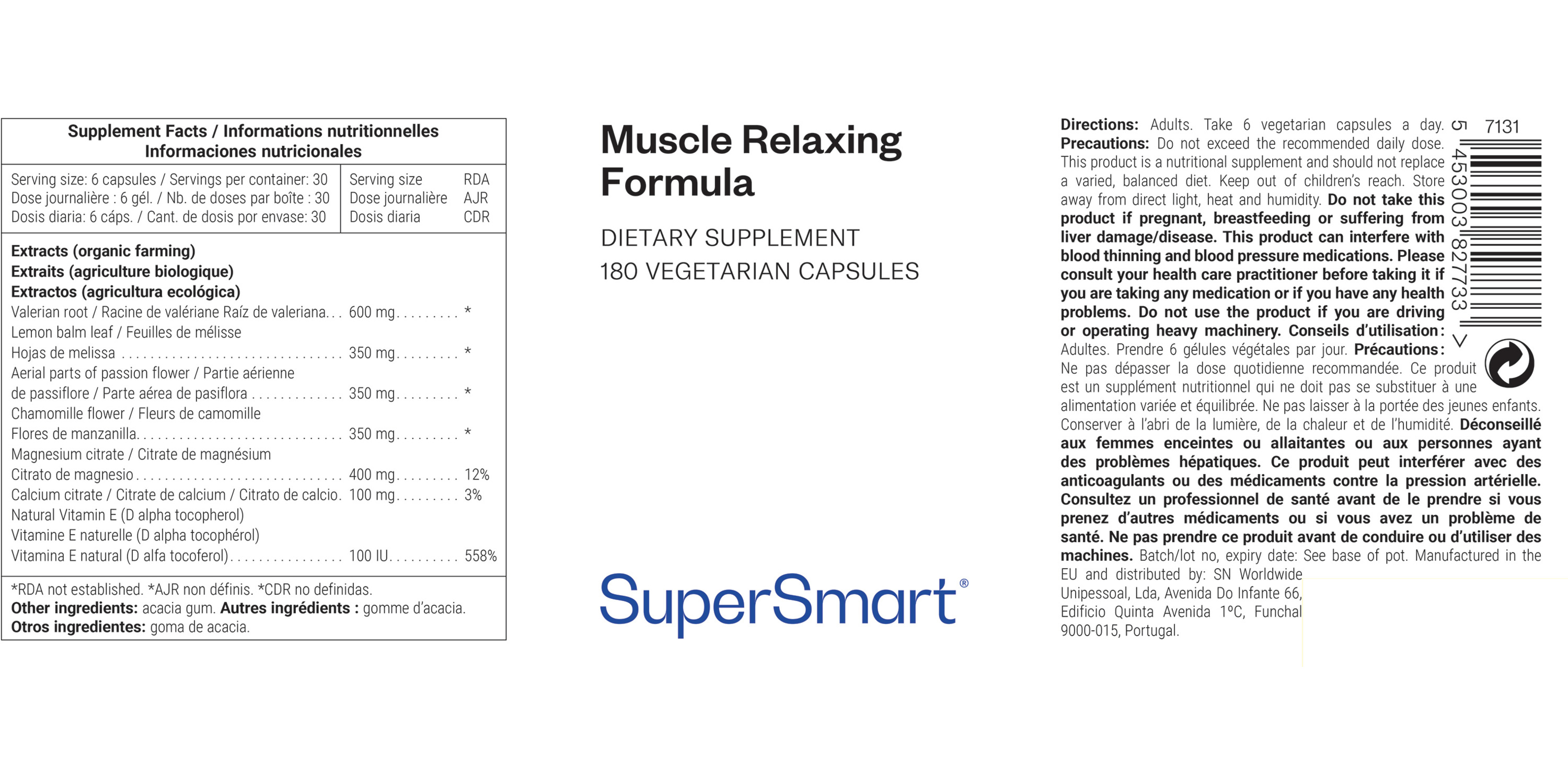 Muscle Relaxing Formula Supplement