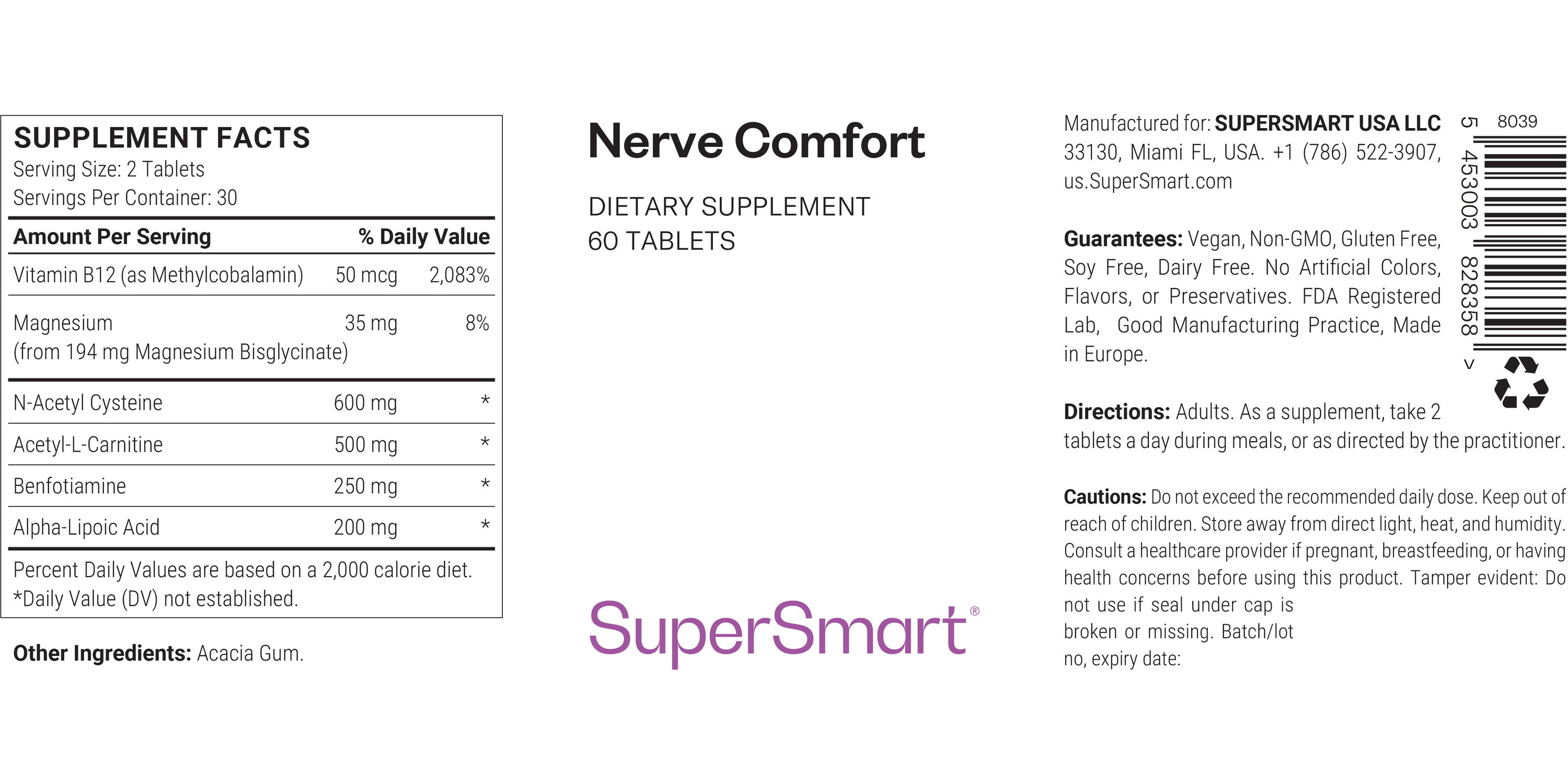 Nutritional support for normal nerve function and overall wellness.*