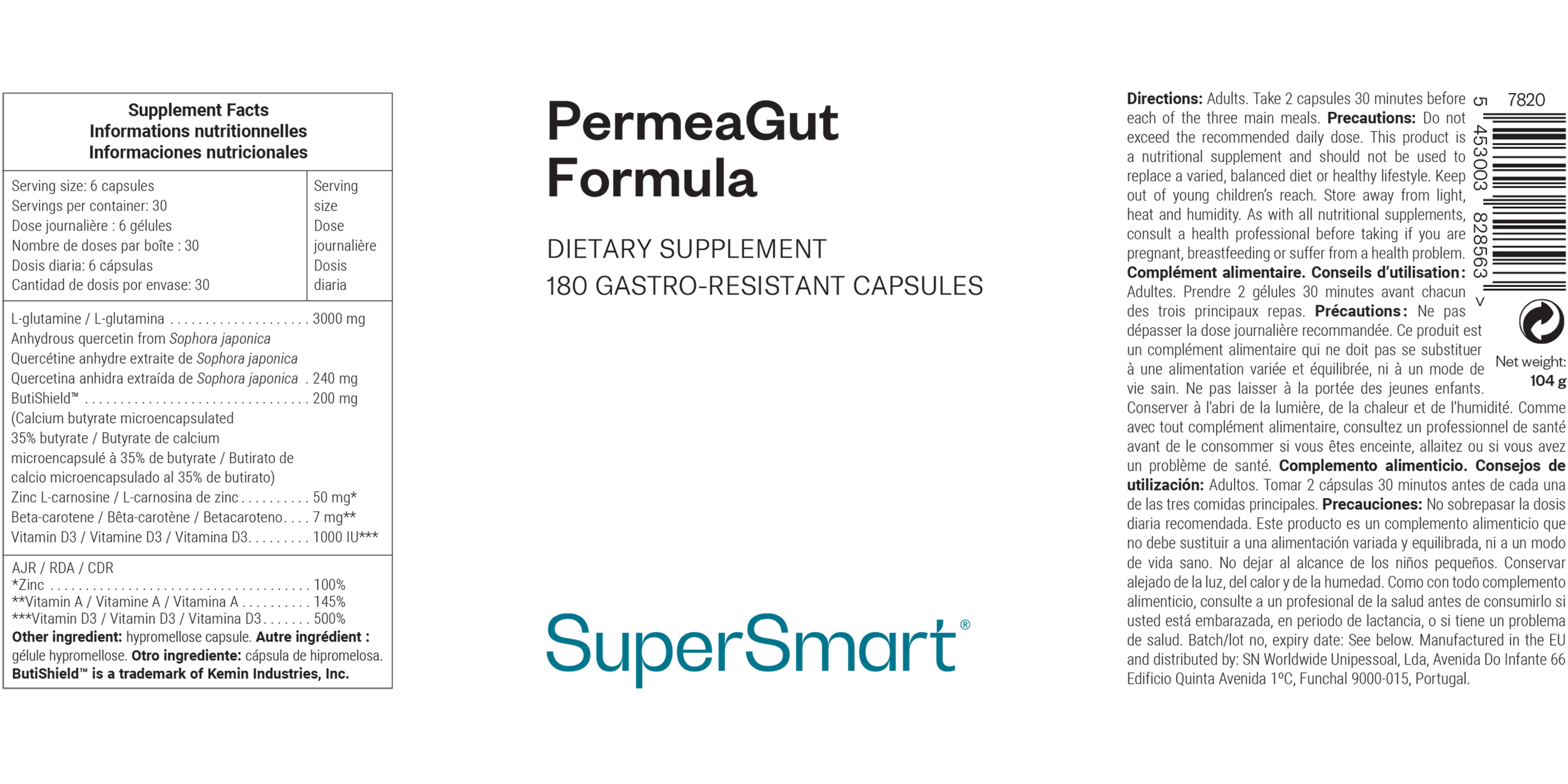 Dietary Supplement PermeaGut Formula