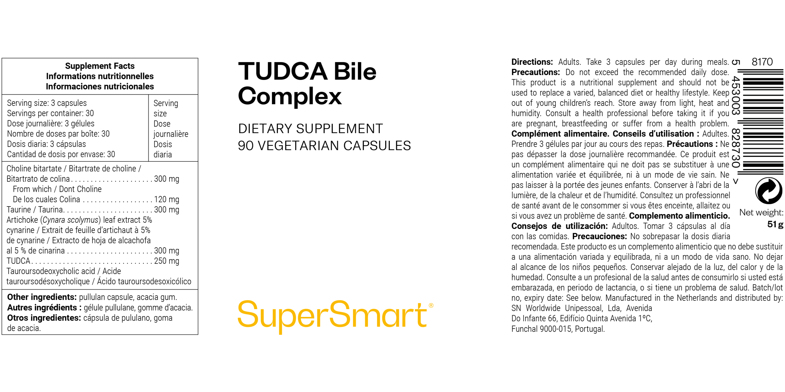 TUDCA supplement for liver and bile flow support.*