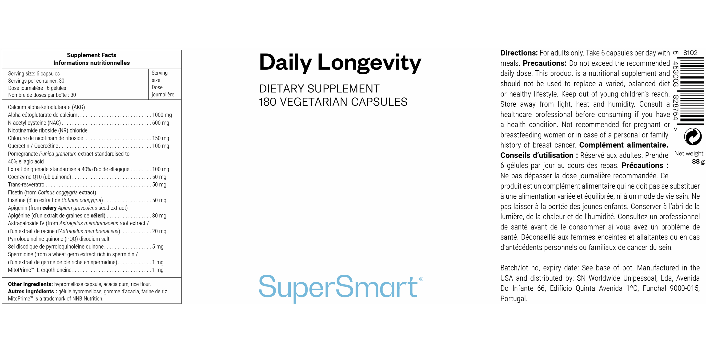 Anti-aging food supplement for potential longevity support*