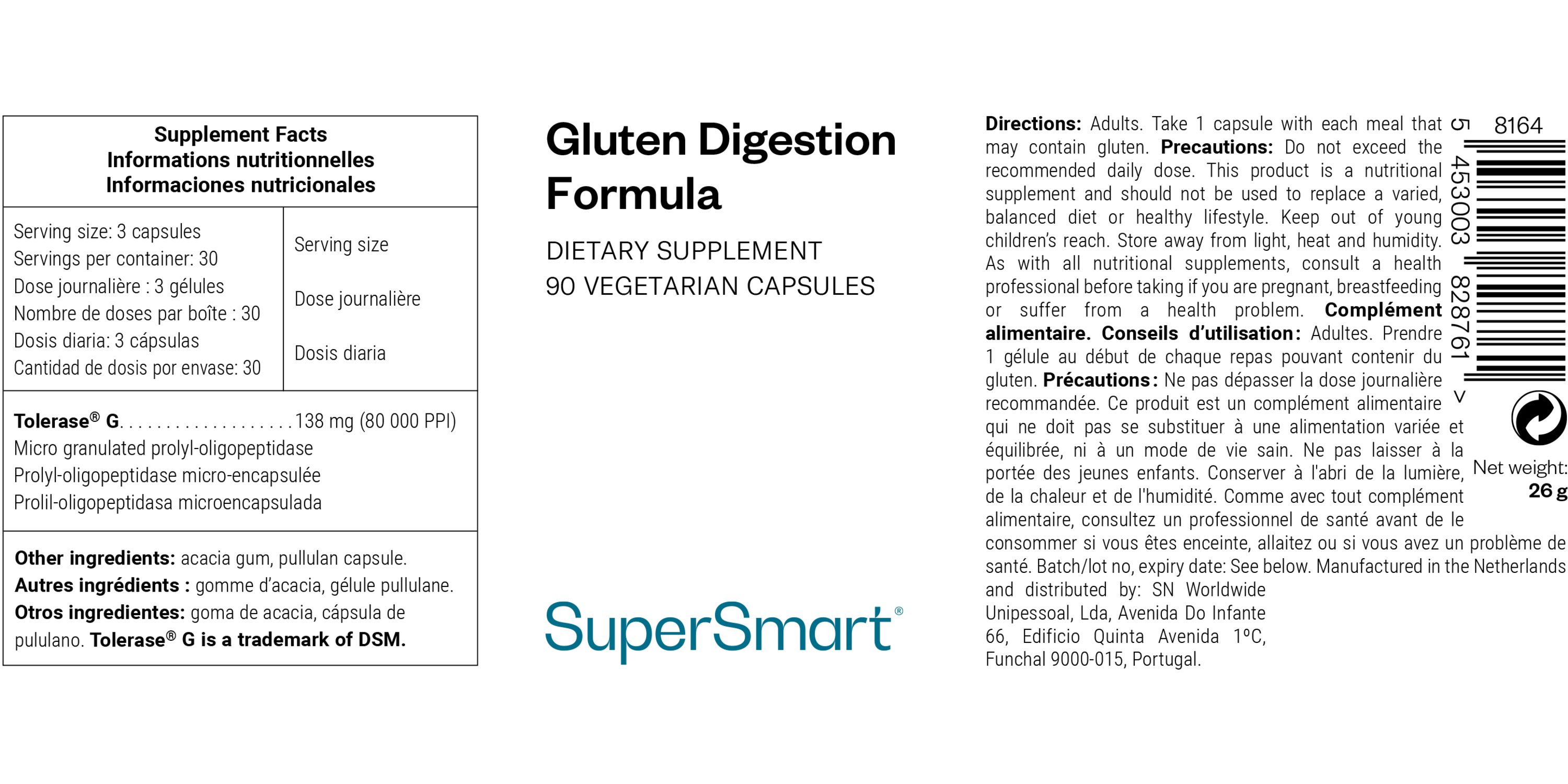 Enzyme dietary supplement for digesting gluten