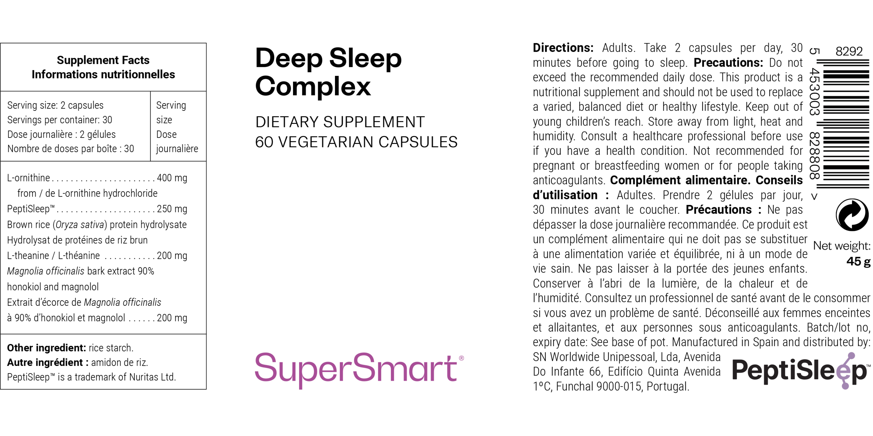 Dietary supplement to help reduce night-time awakenings*