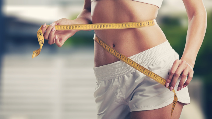 Woman with flat stomach